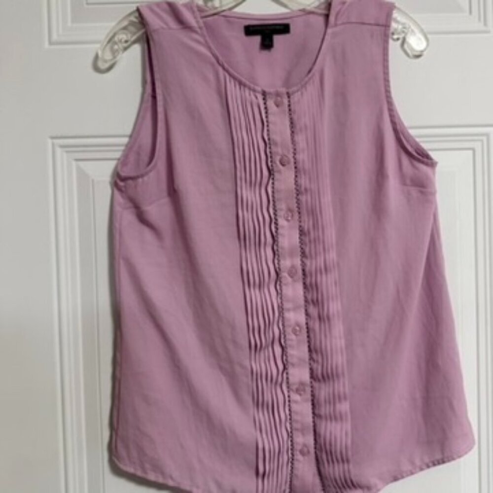 Banana Republic Sleeveless Blouse Top SZ Small Office Career Pleated